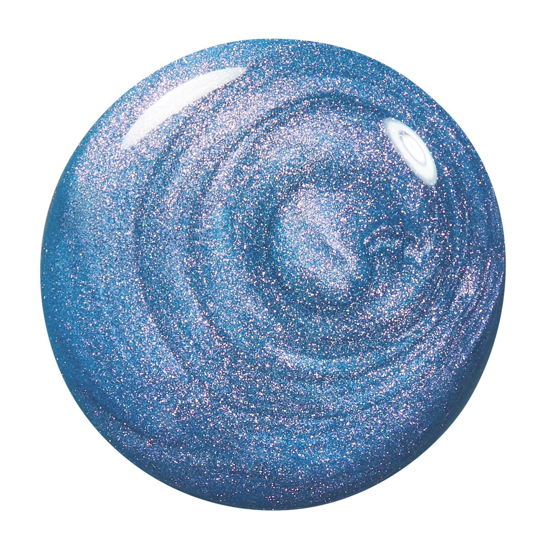 glow with the flow blue shimmer nail polish essie